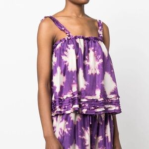 NWT Ulla Johnson Sera Silk Top Size 14 cassia blur purple